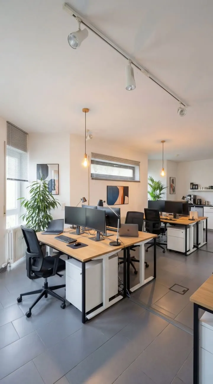 Leeres Büro, KI-möbliert